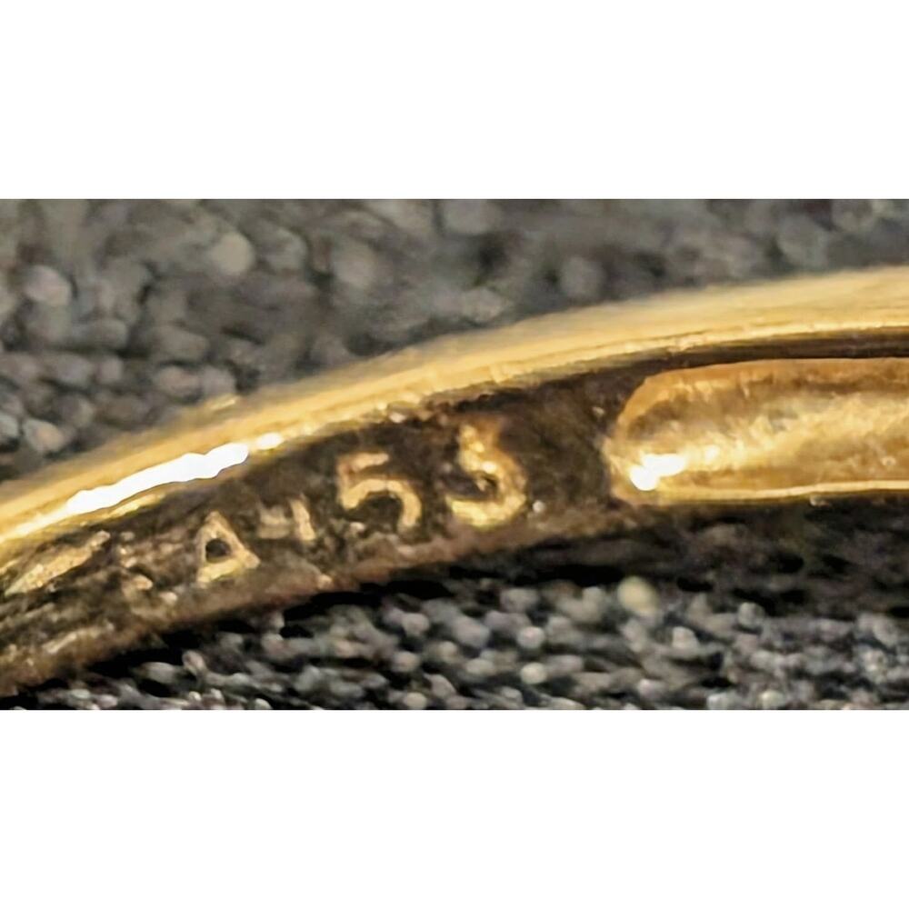 14K YELLOW GOLD Ring Size 6.75 With 3 Oval Aquamarine & 4 TINY DIAMOND Stones - Picture 7 of 9
